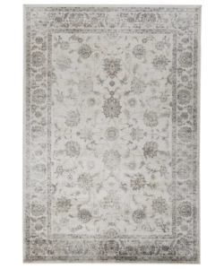 Tappeto 'vintage' grigio floreale 140x190 cm